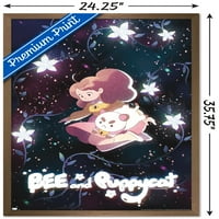 Пчела И Куклен Театър-Космически Цветя Кий Арт Плакат За Стена, 22.375 34 В Рамка