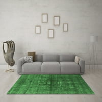Ahgly Company Indoor Rectangle Oriental Emerald Green Industrial Area Rugs, 6 '9'