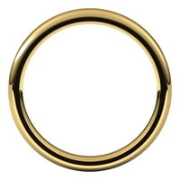 10k жълто злато полиран кръгъл ръб Fit Flat Band, SZ 12.5