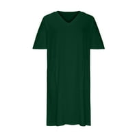 Uorcsa елегантен солиден къс ръкав ежедневна дължина на коляното джоб рокли плюс размер рокли за жени зелено