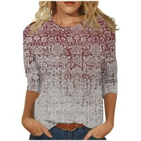 летни върхове за жени ръкав ризи за жени Сладък печат графични тениски ежедневни Плюс размер основни върхове Пуловер