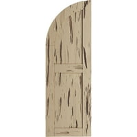 Екена мелница 15 в 70 н дървен кипарис две равни плосък панел с четвърт кръгла арка върха Фау дърво щори, грунд тен