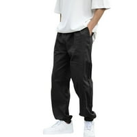 Pedort Men Classic ежедневни панталони ежедневни торбички удобни панталони черни, xl