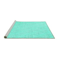 Ahgly Company Machine Pashable Indoor Round Solid Turquoise Blue Modern Area Cugs, 4 'Round