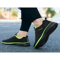 Lacyhop мъжки треньори кръгли маратонки с пръстен атлетически обувки туризъм не-плъзгане на обувки за дишане на дантела за ежедневни маратонки Черно зелено 10.5