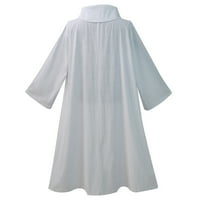 Holloyiver мъже солидна стойка яка с дълги ръкави свещеник рокля костюм косплей палто бяло