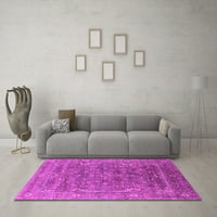 Ahgly Company Indoor Round Ориенталски розови килими от индустриална зона, 4 'кръг