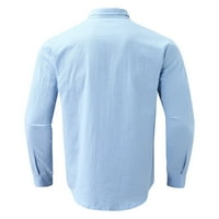 Shpwfbe ризи с дълъг ръкав за мъже свалете риза с яка риза дълги върхове бутон ръкав мъжки ежедневни твърди мъже ризи мъжки ризи