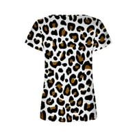 Inleife летни върхове с къс ръкав дамски модни отпечатани ежедневни тениски с v-образно деколте с къси ръкави свободни тениски блуза върхове