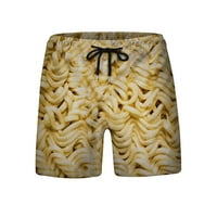 Мъжки панталони клирънс мъжки храни реалистични 3д отпечатани летни шорти плажни шорти плажни бански шорти Бежов Ххххл