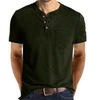 Фелирензация Мъже С Къс Ръкав Мускулест Основен Плътен Чист Цвят Блуза Тениска Топ