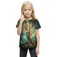 Момчета за малко дете момичета ризи Шир пеперуди щампи модерни забавни младежи върхове размер 160; 13-14y