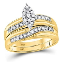 Диамантената сделка 10kt жълто злато неговото кръгло диамантен клъстер съвпадащ сватбен комплект cttw