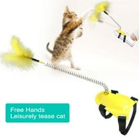 Blueek Нови играчки за домашни любимци Spring Tease Cat Feather Stick Cat Interactive Toy Strap Holder