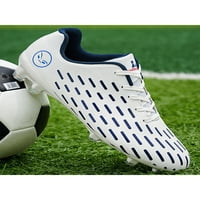 Мъжки деца футболни чистила дантела атлетични обувки тренировки футболни обувки с леки тренировки на открито фирма земята бяло 4y
