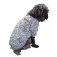 Кучешки дрехи топло кученце облекло за домашни любимци палто зимни кучешки дрехи меки пуловер дрехи за малки кучета чихуахуа сиво s
