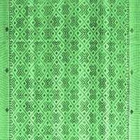 Ahgly Company Indoor Square Abstract Emerald Green Modern Area Rugs, 3 'квадрат