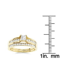 14k кръг и принцеса отряза естествено 1. CTW диамантен годежен пръстен