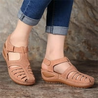 Jtckarpu сандални каишки сандали за жени кръгли пръсти летни ежедневни сандали ходещи обувки за ходене