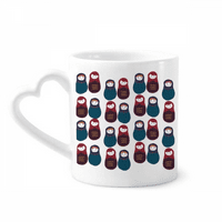 Русия Момчета момичета кукла Matryoshka Mug Coffee Cerac Drinkware Glass Heart Cup