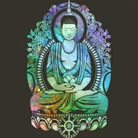 Cosmic Buddha Spectrum Juniors Argoal Grey Graphic Tee - Дизайн от хора XL