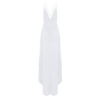 Bazyrey Fomen's Ressions Summer Short Leanve Fit & Flare рокли женски солидни модни рокли V-образни рокли бяло s