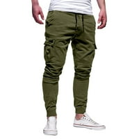 Модни мъжки спорт Pure Color Bandage Небрежно разхлабени суитчъри Панталон за теглене