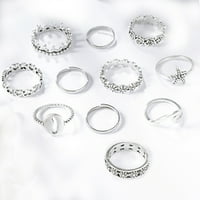 Мишуоти различни мода златен пръстен бижута форми геометрия женски пръстен фесвитален комплект аксесоар
