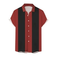 Мъжки мода и свободно време цвят съвпадение на копче за ревера с половин ръкав тениска с риза с къс ръкав с къс ръкав