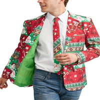 Не толкова костюм костюм Мъжки Коледа празник блейзър и вратовръзка