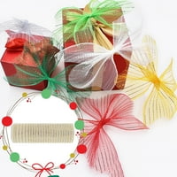 Wendunide Office & Craft & Stationery Poly Mesh Ribbon с метално фолио всяка ролка за венци Swags Bows Wraping and Decorating Ribbon M