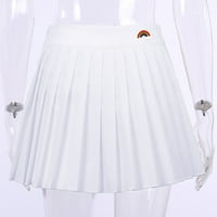-Line плисирани винтидж поли за жени сладка шарка пола тънка къса странична пола с цип