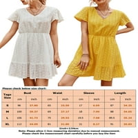 Luxplum жени кратки мини рокли солиден цвят тениска рокля ръкав слънчев разтвор свободно лято бяло m