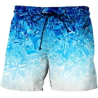 Cllios Мъжки къси панталони, мъже 3D печат дишащ морски ваканционен плаж шорти плувни стволове