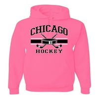 Wild Bobby City of Chicago Hockey Fantasy Fan Sports Unise Hoodie Sweatshirt, неоново розово, голям