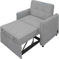 Конвертируема линия спален диван легло 48 ”функционално регулируем салон за фотьойл с USB порт и странични възглавници за домашен офис