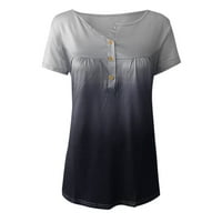 Forestyashe с къс ръкав блузи ризи за жени плюс размер градиент на v-nect тениска тениска пуловер