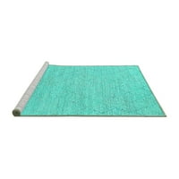 Ahgly Company Machine Pashable Indoor Square Solid Turquoise Blue Modern Area Cugs, 5 'квадрат