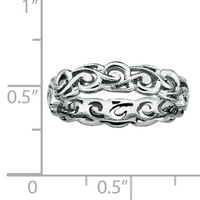 Стерлинг сребърен полиран пръстен