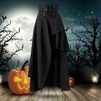 Поли за лабакиха за жени женски стимпанк готически дрехи винтидж памук черни дантелени поли черни