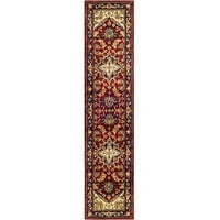 Heritage York Traditional Wool Area Rug, Red, 7'6 9'6