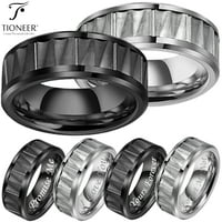 Волфрамов карбид сребро или черен фасетен център дизайн висок полски сватбена лента пръстен мъжки жени w безплатно гравиране