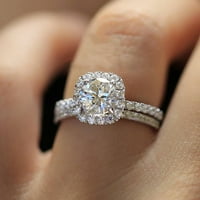 Wendunide пръстени пръстен кръг диамантен сватбена лента годишнина подарък диамантен пръстен двойка комплект размер g