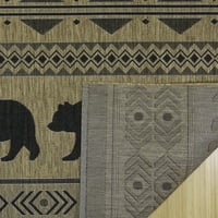 Пасео 5 ' 7 ' Кафяв и черен животински печат открит килим