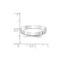 14к Бяло злато пръстен лента Сватба стандарт плосък размер ЛТВ 10.5