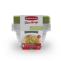 Гумени Такалапи 6.2-чаша кръгли контейнери за съхранение на храни, Специално издание остър Лайм зелен, 6бр.