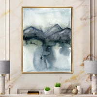 Минималистичен пейзаж на планини сняг и дървета рамка живопис платно изкуство печат