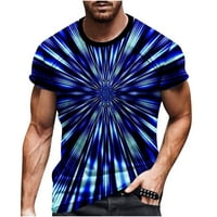 Тениски за инлифе за мъже просвет, мъжки ежедневни кръгли шия 3D цифров печат пуловер фитнес спортни шорти ръкави тениска блуза блуза