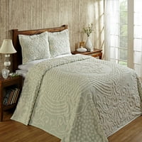 По -добри тенденции Флоренция Медальон памук за всички възрасти King Bedspread - Sage