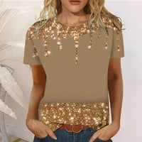 Fattazi жени плюс размер върхове ежедневна тениска за жени модни ризи за печат на цветя кръгла врата с къс ръкав тийп върхове туника блуза